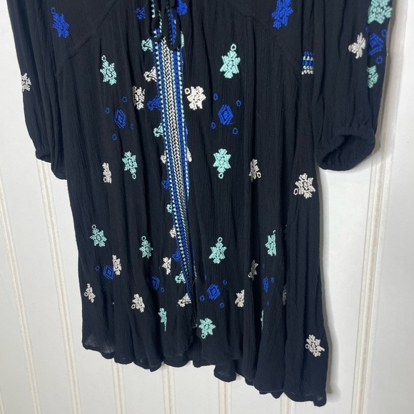 Free People Star Gazer Embroidered Tunic Dress Boho Dress XS 276 - Picture 6 of 10
